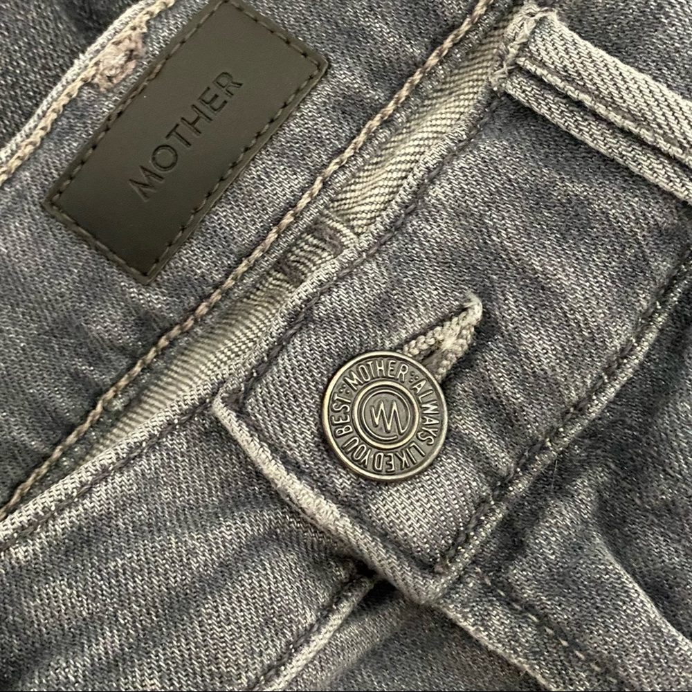 MOTHER Women’s Size 26 “High Waisted Rascal Ankle Snippet” Fray Gray Denim Jean - Picture 10 of 12